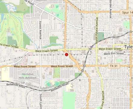 Map showing Loggins Restaurant