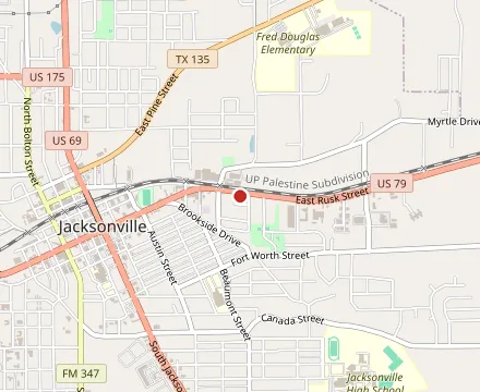 Map showing JW's Barbecue
