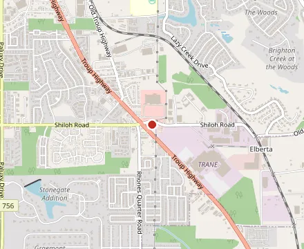 Map showing Topp's Pizza
